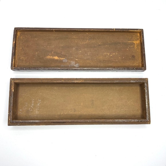 Vintage Handmade Wooden Pencil Box With Copper Bas-Relief Design Truck Transport - Picture 4 of 13